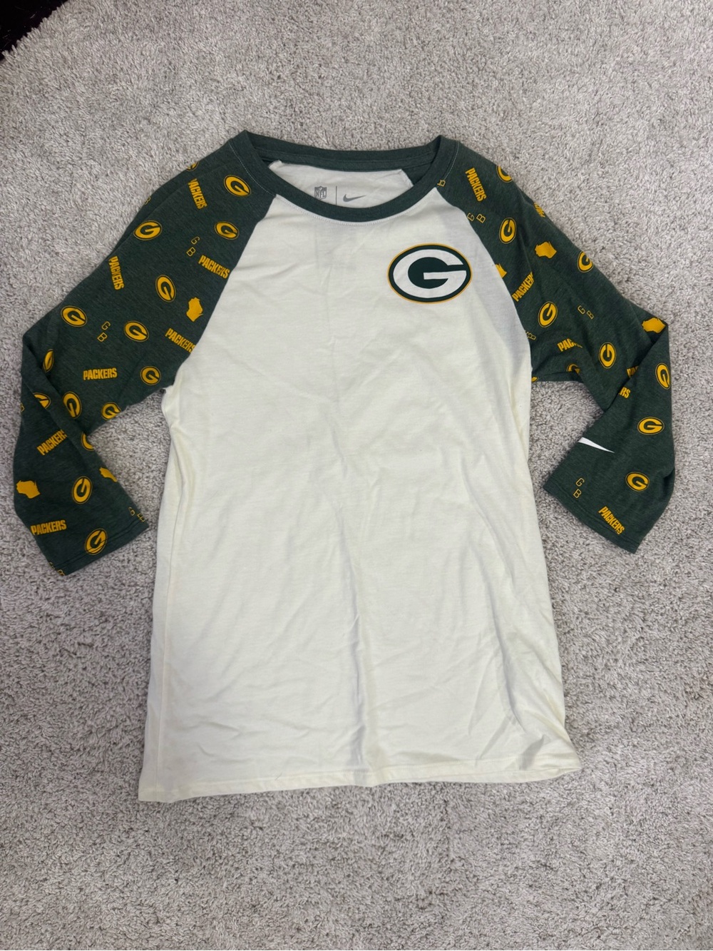 Nike Women’s Green Bay Packers 3/4 Sleeve Tee